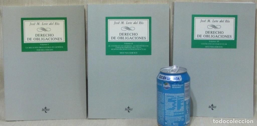 Libros de segunda mano: 3 Libros Vol&uacute;menes DERECHO DE OBLIGACIONES Jos&eacute; M. Lete del R&iacute;o