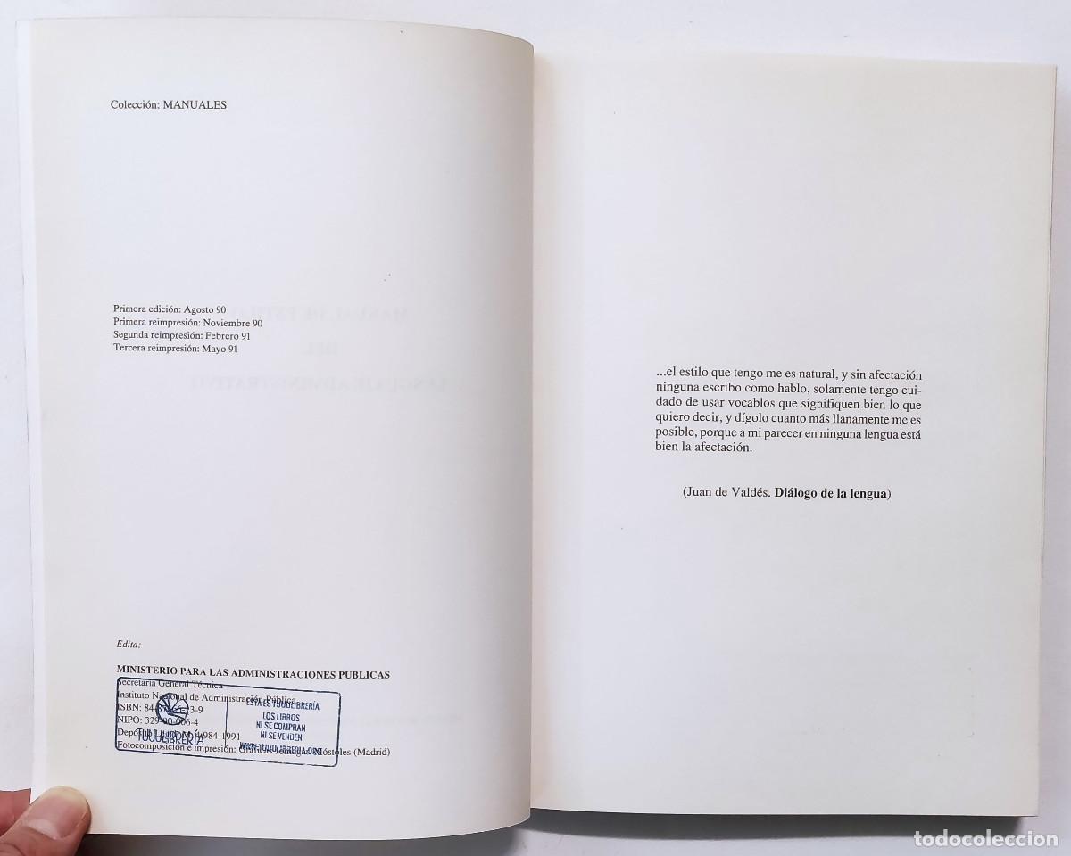 Libros de segunda mano: MANUAL DE ESTILO DEL LENGUAJE ADMINISTRATIVO. - Foto 2