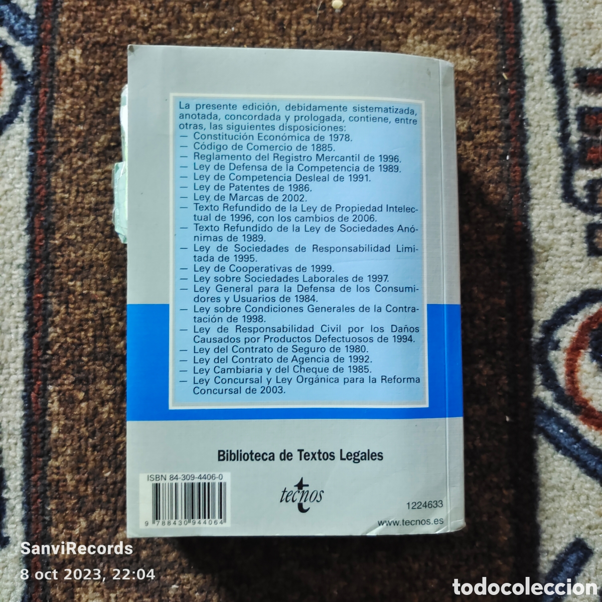 Libros de segunda mano: C&Oacute;DIGO DE COMERCIO Y LEGISLACI&Oacute;N MERCANTIL (TECNOS) - Foto 2
