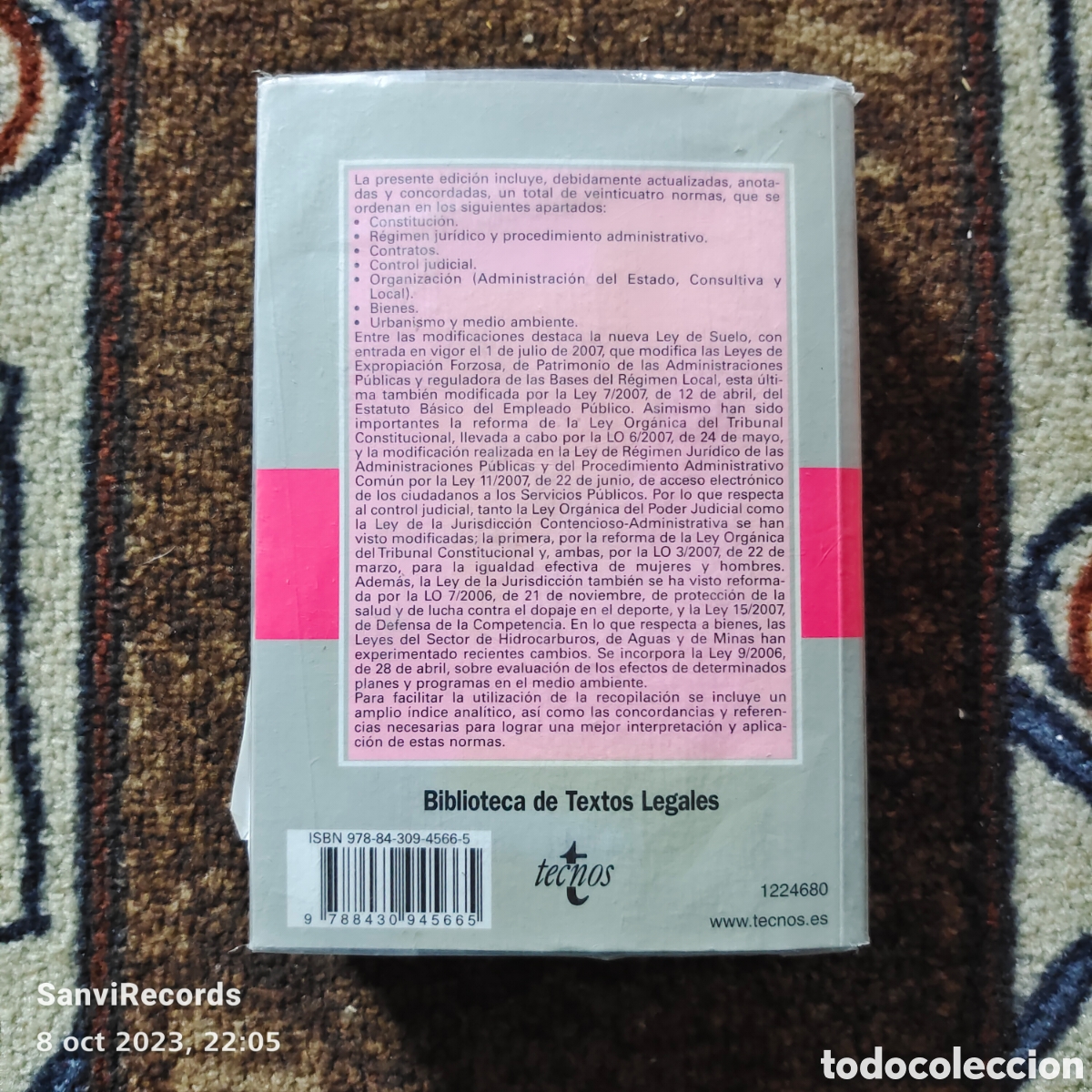 Libros de segunda mano: LEGISLACI&Oacute;N ADMINISTRATIVA (TECNOS) - Foto 2
