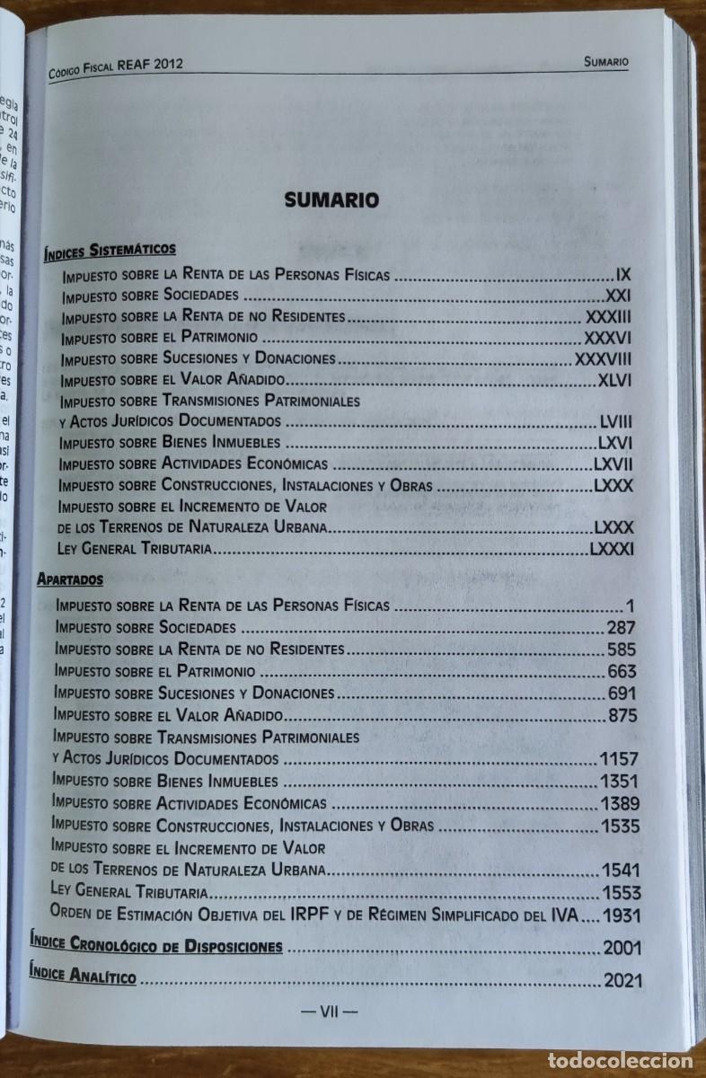 Libros de segunda mano: Libro - C&oacute;digo Fiscal 2012 (marzo 2012) REAF - Foto 2