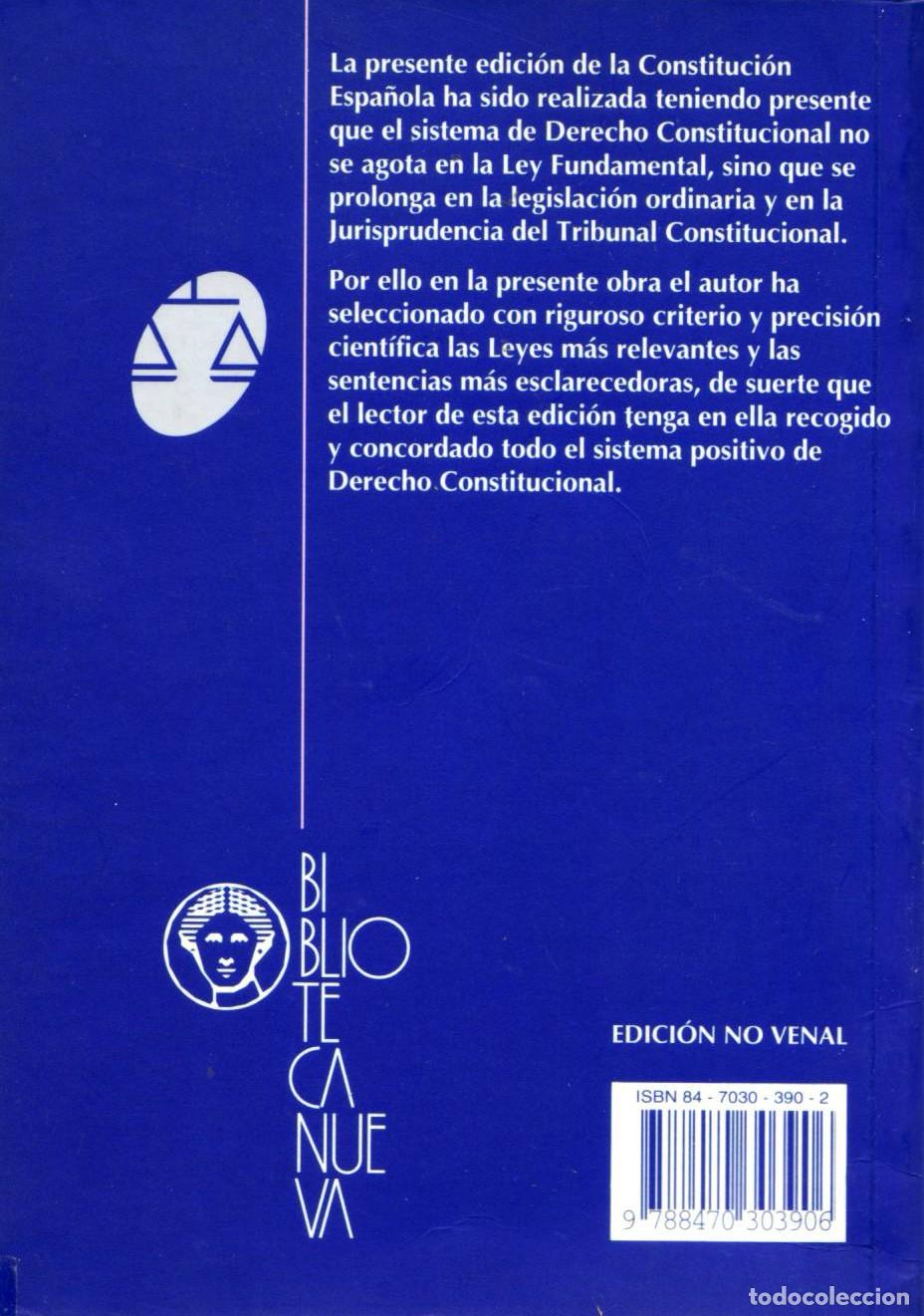 Libros de segunda mano: Constitucion espanola - Cabo de la Vega, Antonio - Foto 3