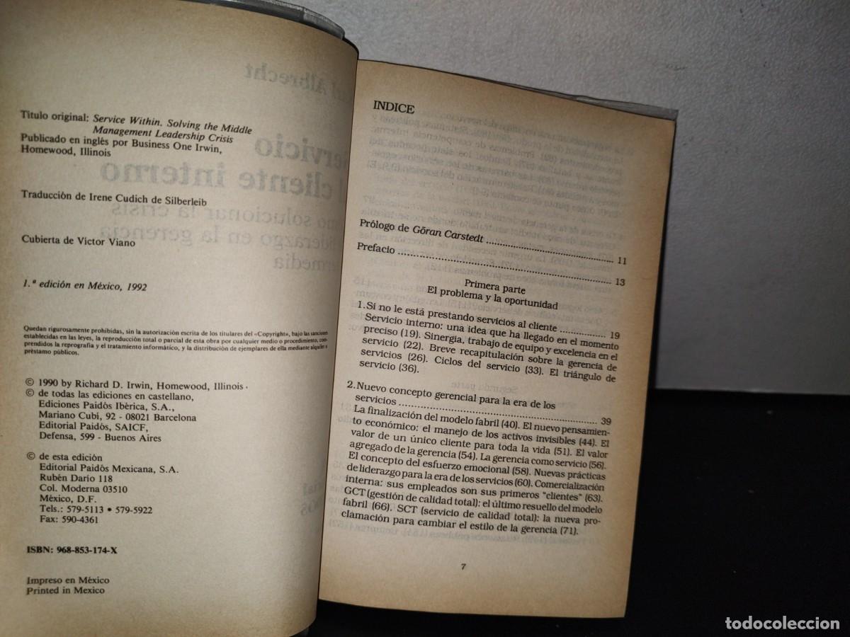Libros de segunda mano: 89- SERVICIO AL CLIENTE INTERNO - KARL ALBRECHT - Foto 6