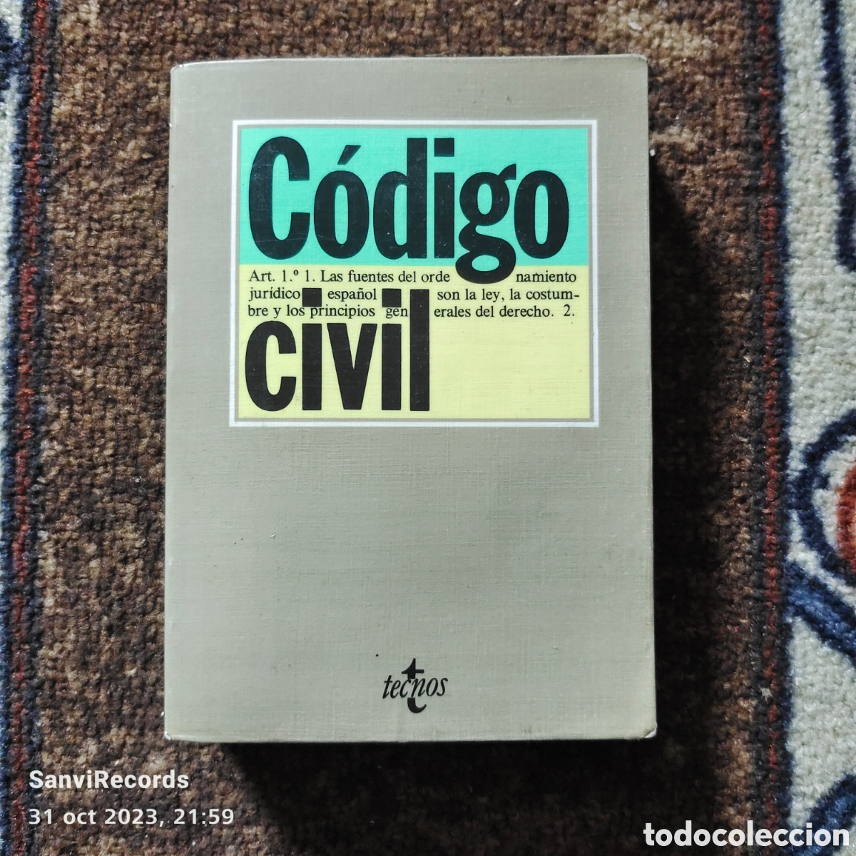 Libros de segunda mano: CODIGO CIVIL (TECNOS) - Foto 1