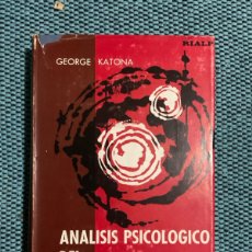 Libros de segunda mano: ANÁLISIS PSICOLÓGICO DEL COMPORTAMIENTO ECONÓMICO.- KATONA, GEORGE. RIALP. 1965