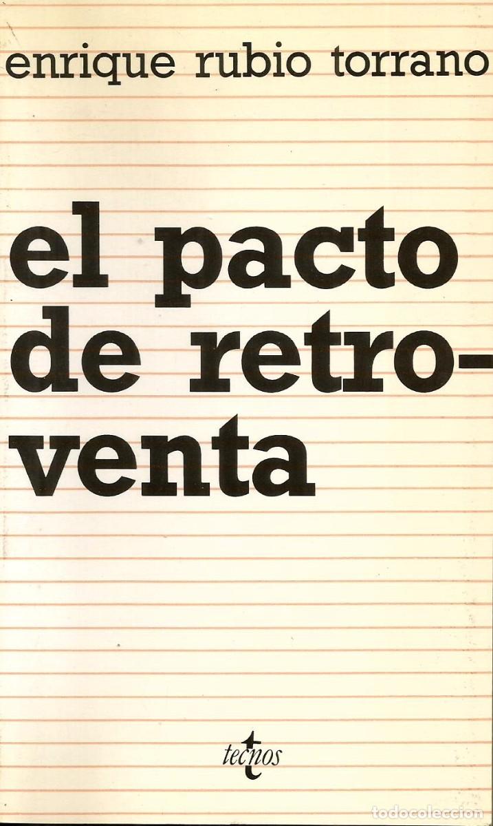Libros de segunda mano: El pacto de retroventa. Enrique Rubio Torrano - Foto 1