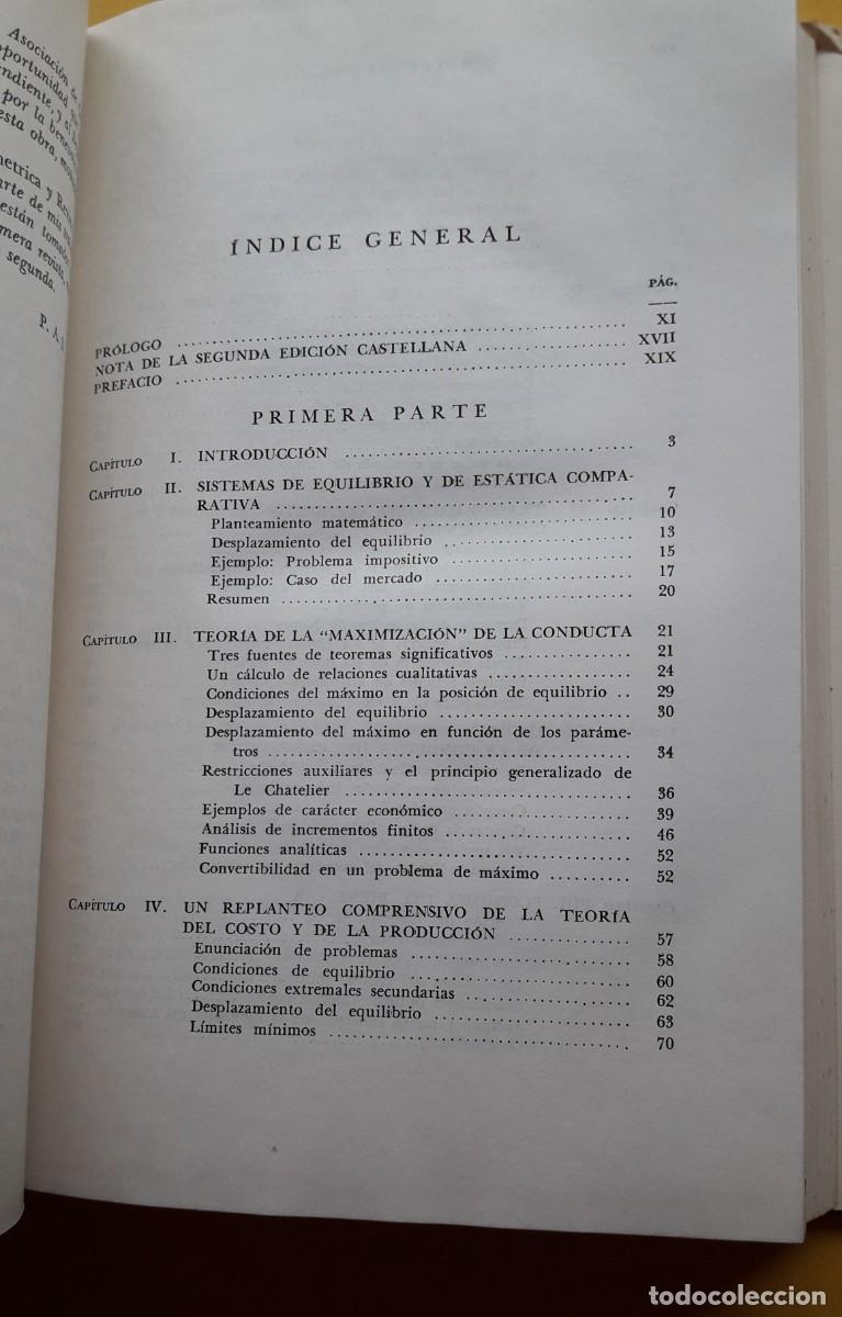 Libros de segunda mano: FUNDAMENTOS DEL AN&Aacute;LISIS ECON&Oacute;MICO. Paul Anthony Samuelson. - Foto 8