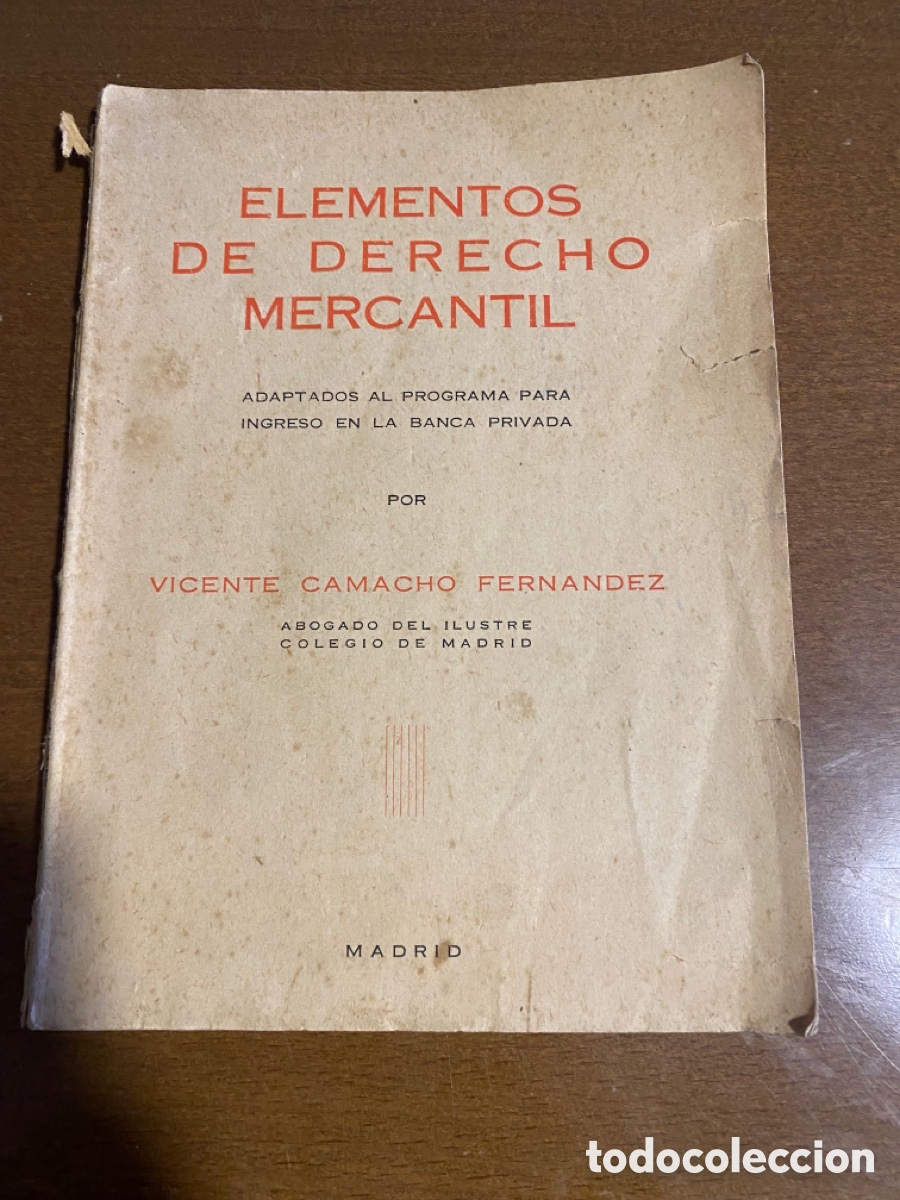 Libros de segunda mano: Libro viejo .Elementos de Derecho Mercantil 1958 - Foto 1