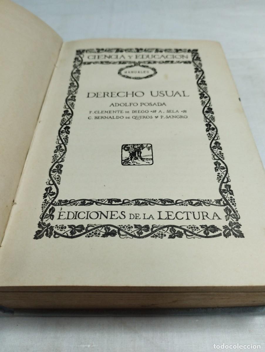 Libros de segunda mano: Derecho usual. Adolfo Posada, - Foto 2