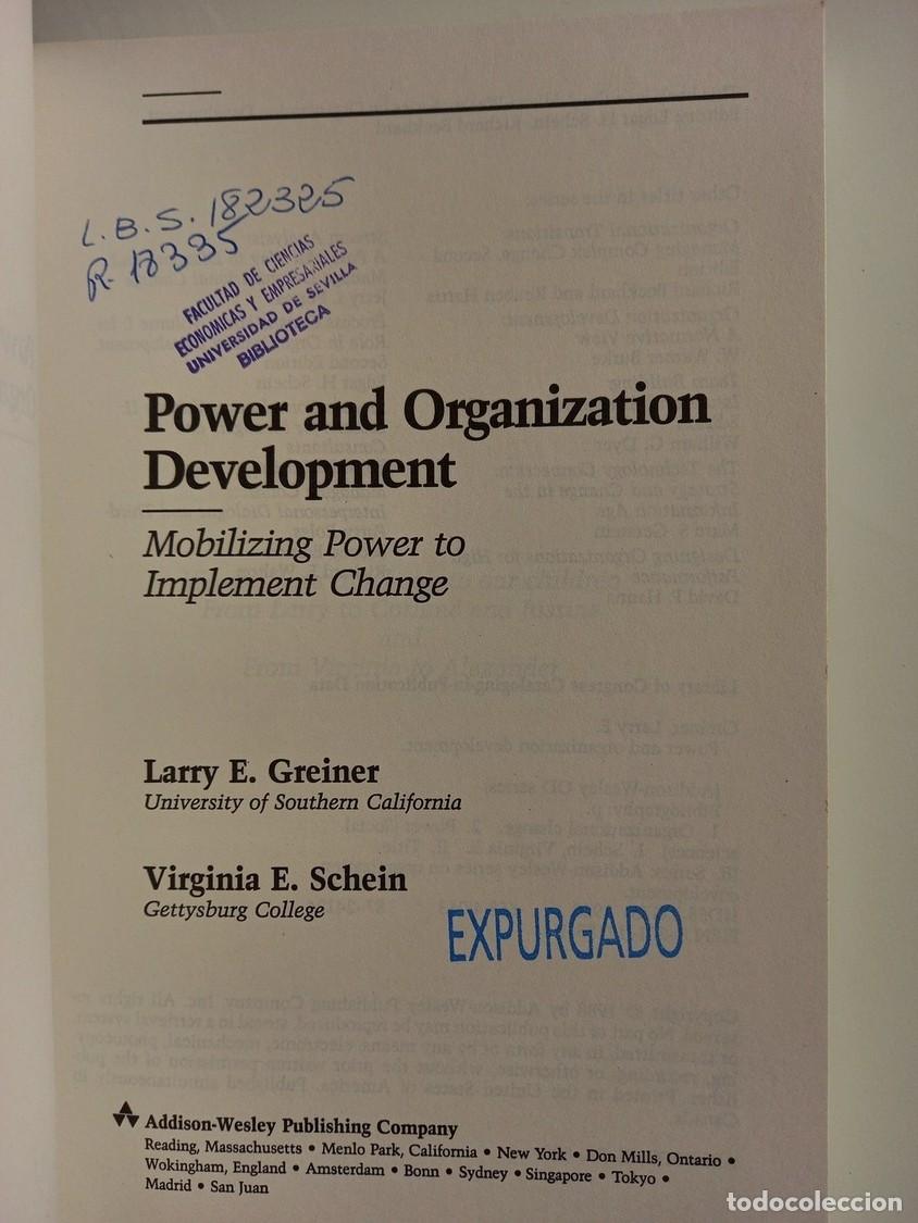 Libros de segunda mano: POWER AND ORGANIZATION DEVELOPMENT. (Larry Greiner/ Virginia E. Schein) - Foto 3