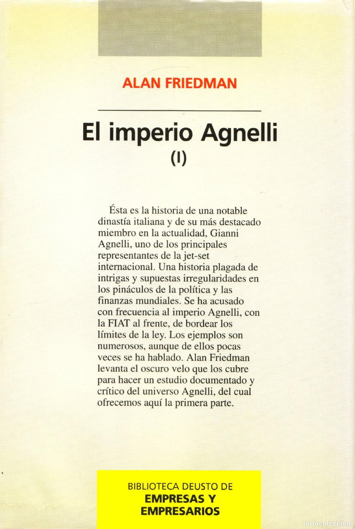 Libros de segunda mano: El imperio Agnelli. Su red de poder en Italia (I) - Friedman, Alan - Foto 3