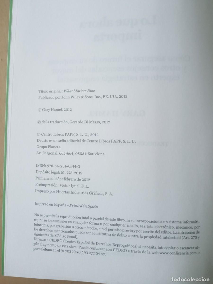 Libros de segunda mano: GARY HAMEL LO QUE AHORA IMPORTA - Foto 6