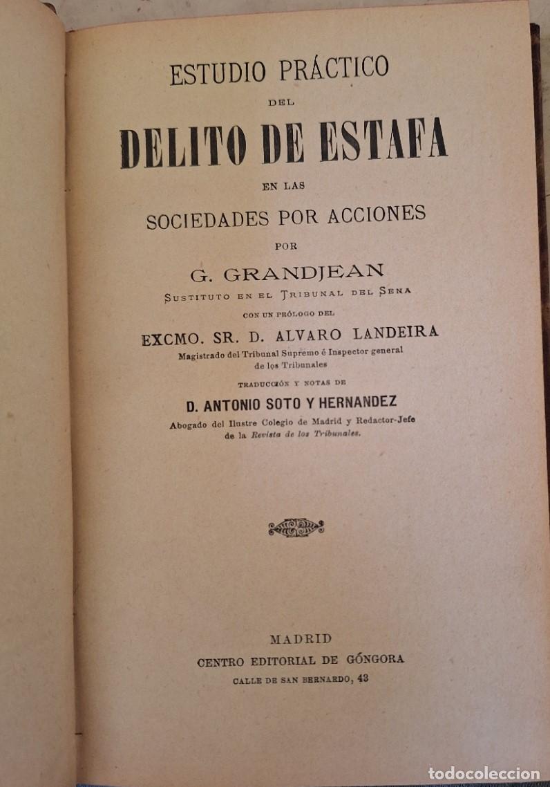 Gebrauchte B&uuml;cher: ESTUDIO PRACTICO DEL DELITO DE ESTAFA EN LAS SOCIEDADES POR ACCIONES. - GRANDJEAN, G.