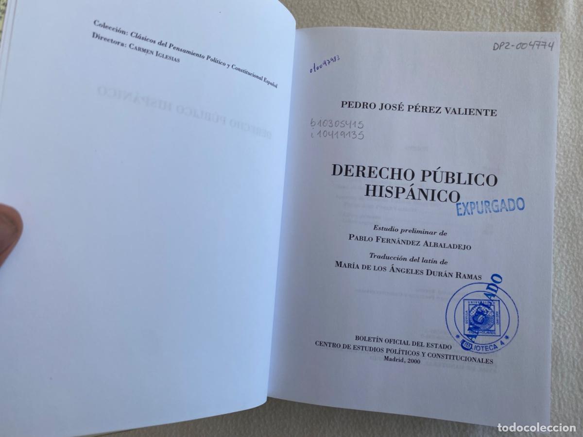 Libros de segunda mano: Perez Valiente - derecho publico hispanico - Foto 4