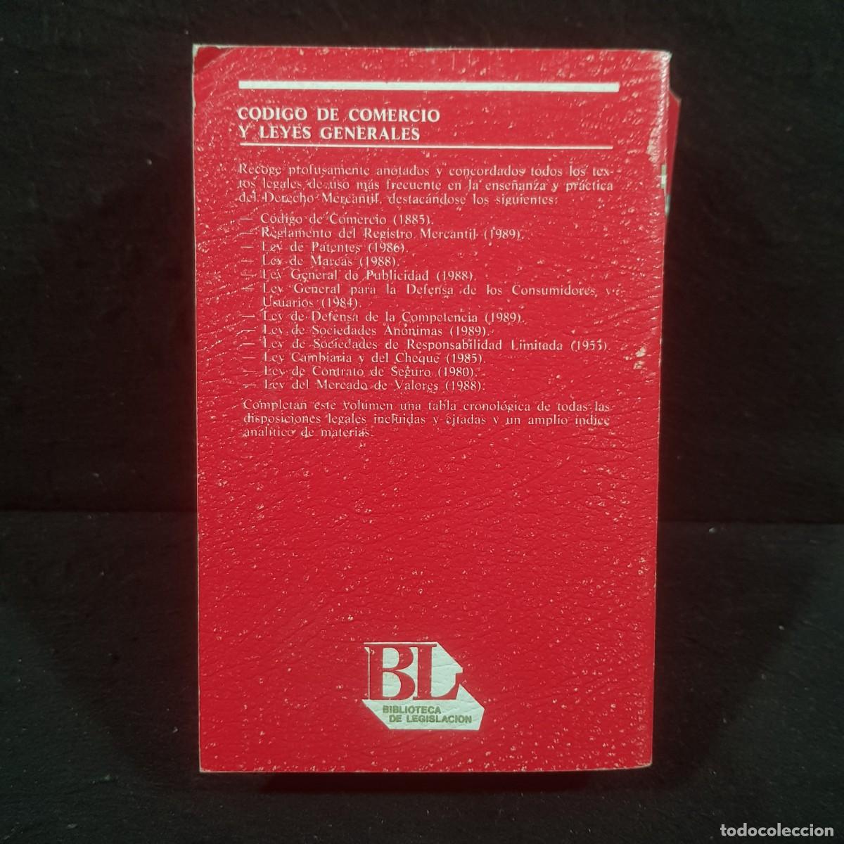 Libros de segunda mano: CODIGO DE COMERCIO Y LEYES COMPLEMENTARIAS - CIVITAS - BIBLIOTECA DE LEGISLACION - 1990 / 1196 - Foto 2