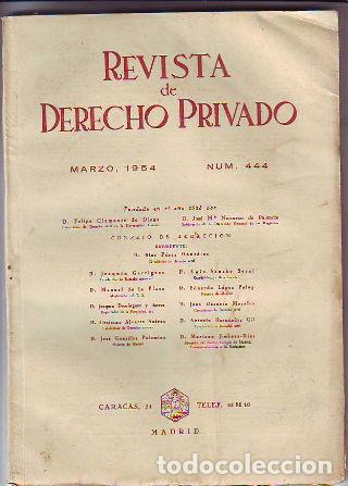 Libri di seconda mano: REVISTA DE DERECHO PRIVADO. MARZO 1954. -