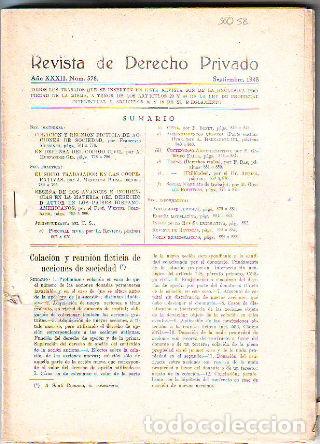 Libri di seconda mano: REVISTA DE DERECHO PRIVADO. SEPTIEMBRE 1948. -
