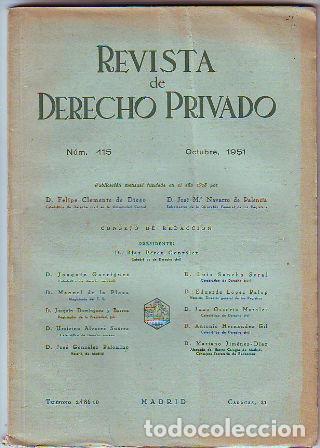 Gebrauchte B&uuml;cher: REVISTA DE DERECHO PRIVADO. OCTUBRE 1951. -