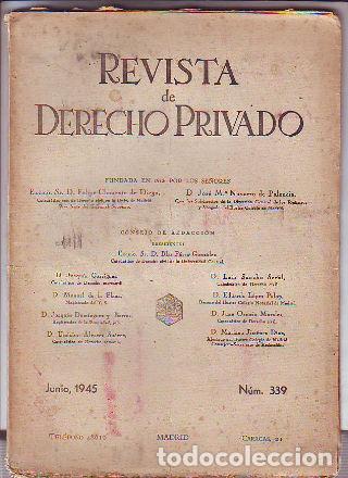 Libri di seconda mano: REVISTA DE DERECHO PRIVADO. JUNIO 1945. -
