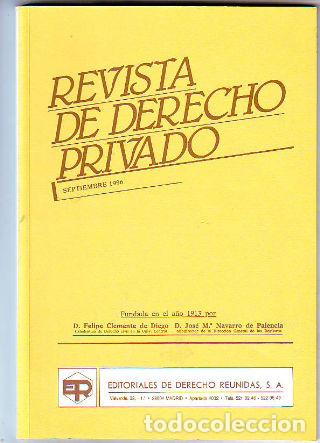 Libri di seconda mano: REVISTA DE DERECHO PRIVADO. SEPTIEMBRE 1996. -