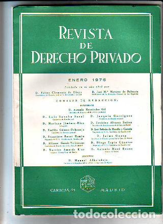 Libri di seconda mano: REVISTA DE DERECHO PRIVADO. ENERO 1976. -
