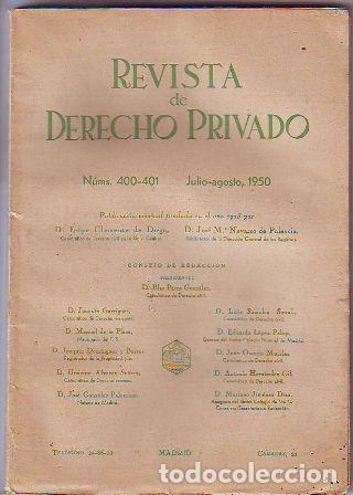 Libri di seconda mano: REVISTA DE DERECHO PRIVADO. JULIO-AGOSTO 1950. -