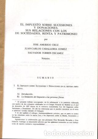 Gebrauchte B&uuml;cher: EL IMPUESTO SOBRE SUCESIONES Y DONACIONES. SUS RELACIONES CON LOS DE SOCIEDADES, RENTA Y PATRIMONIO.
