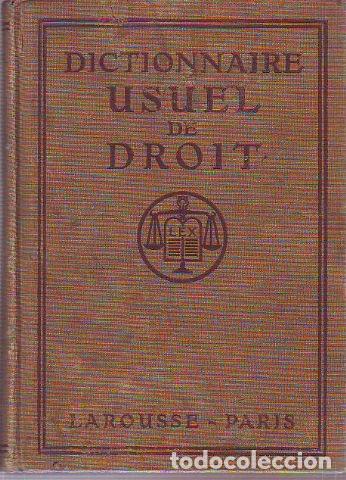 Libros de segunda mano: DICTIONNAIRE USUEL DE DROIT. - LEGRAND Max.