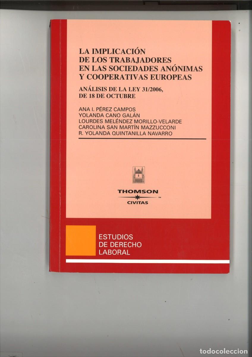 Livres d'occasion: LA IMPLICACION DE LOS TRABAJADORES EN LAS SOCIEDADES ANONIMAS Y COOPERATIVAS EUROPEAS. Ana I. Perez
