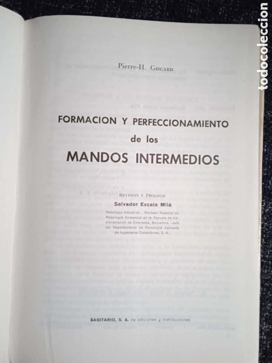 Gebrauchte B&uuml;cher: FORMACION Y PERFECCIONAMIENTO DE LOS MANDOS INTERMEDIOS. / PIERRE H. GISCARD