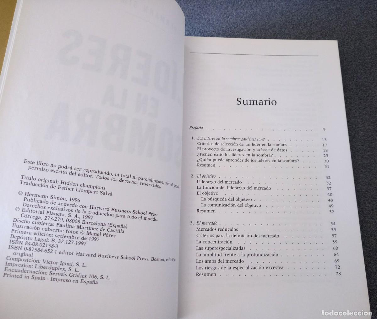 Libros de segunda mano: L&iacute;deres En La Sombra Hermann Simon - Foto 5