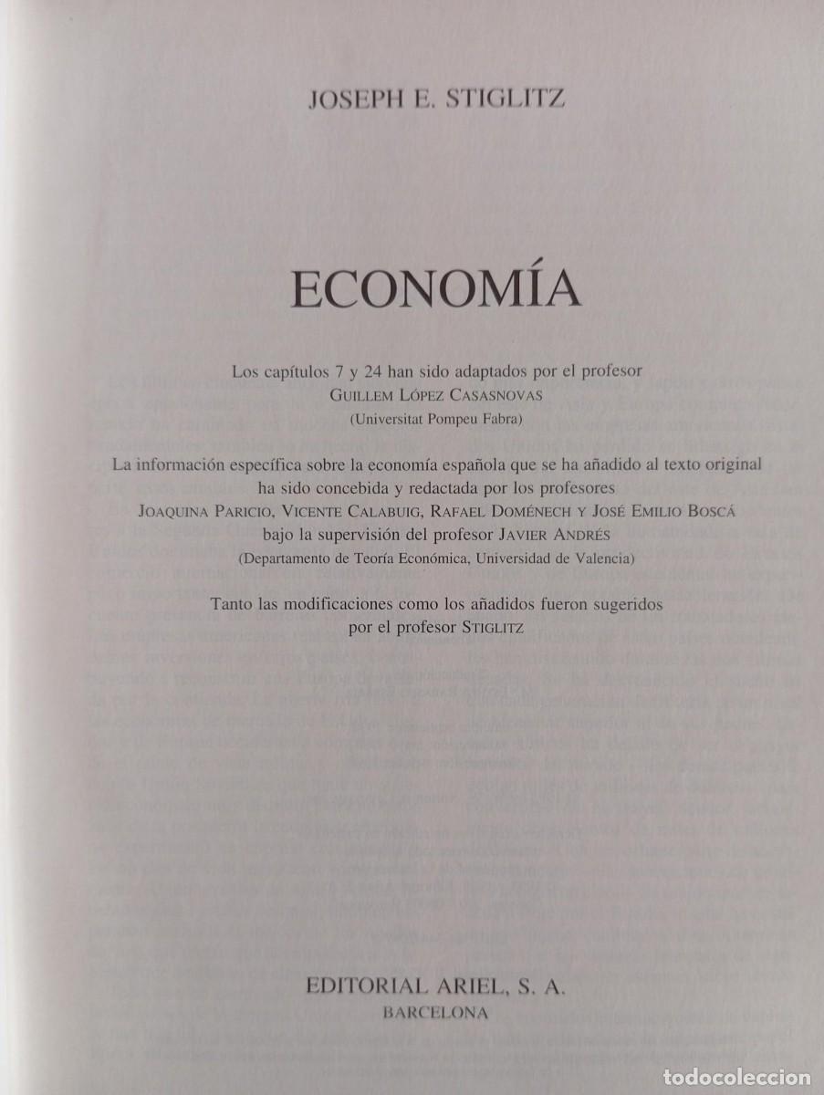Libros de segunda mano: ECONOMIA - JOSEPH E. STIGLITZ - Foto 2