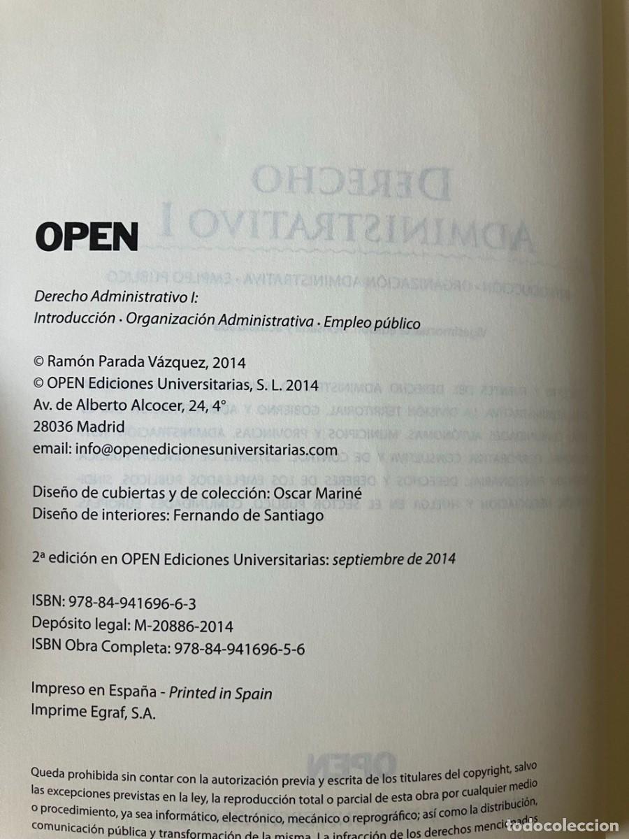 Libros de segunda mano: DERECHO ADMINISTRATIVO I - Foto 2