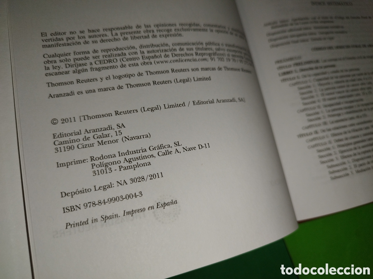 Libros de segunda mano: CODIGO DE DERECHO FORAL DE ARAGON. ARANZADI, 2011. - Foto 3
