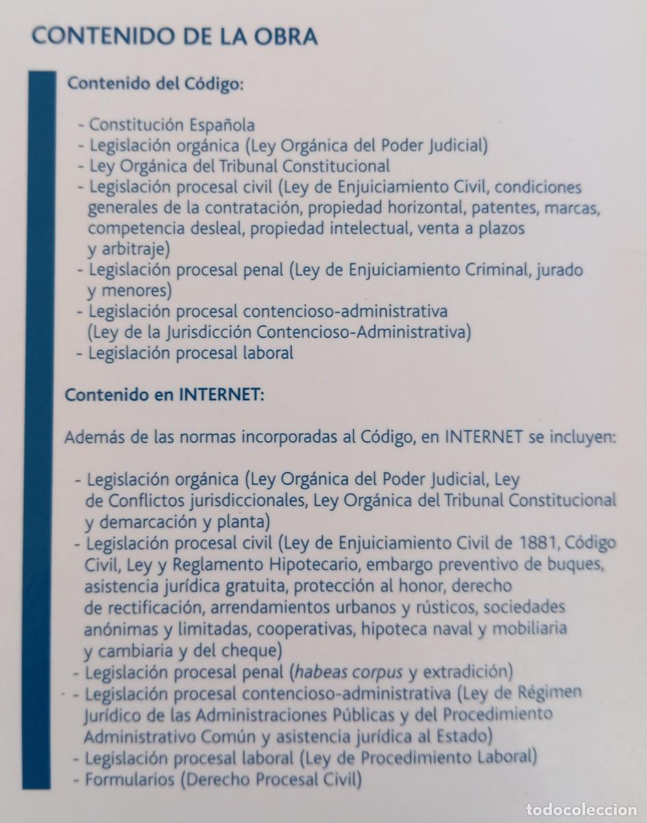 Libros de segunda mano: CODIGO LEYES PROCESALES - LA LEY 2012 - Foto 2