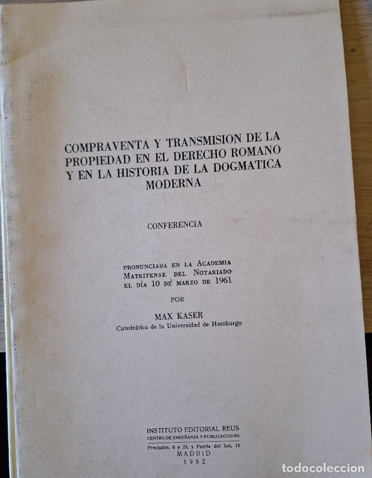 Libri di seconda mano: COMPRAVENTA Y TRANSMISION DE LA PROPIEDAD EN EL DERECHO ROMANO Y EN LA HISTORIA DE LA DOGMATICA MODE