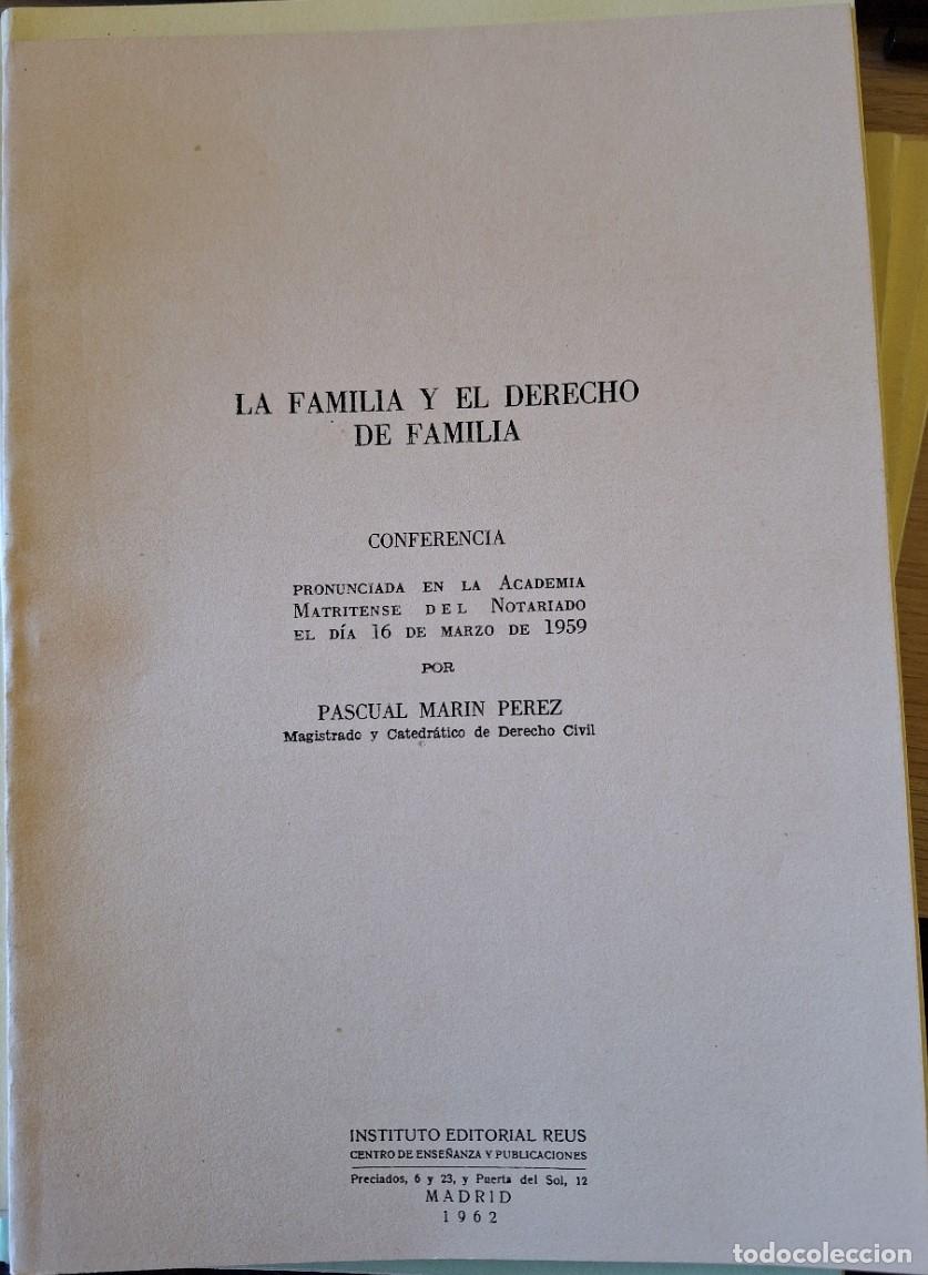 Libri di seconda mano: LA FAMILIA Y EL DERECHO DE FAMILIA. - MARIN PEREZ, Pascual.