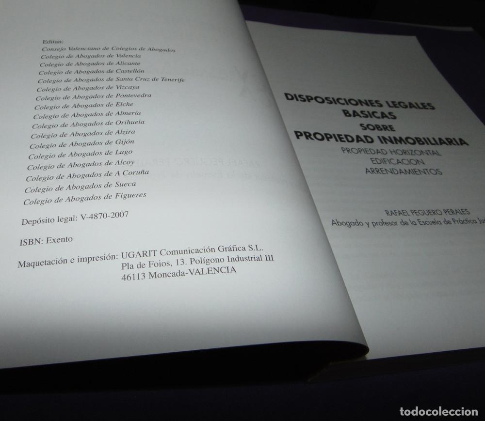 Libros de segunda mano: DISPOSICIONES LEGALES BASICAS SOBRE PROPIEDAD INMOBILIARIA, P. HORIZONTAL, EDIFICACI&Oacute;N ARRENTAMIENTO - Foto 5
