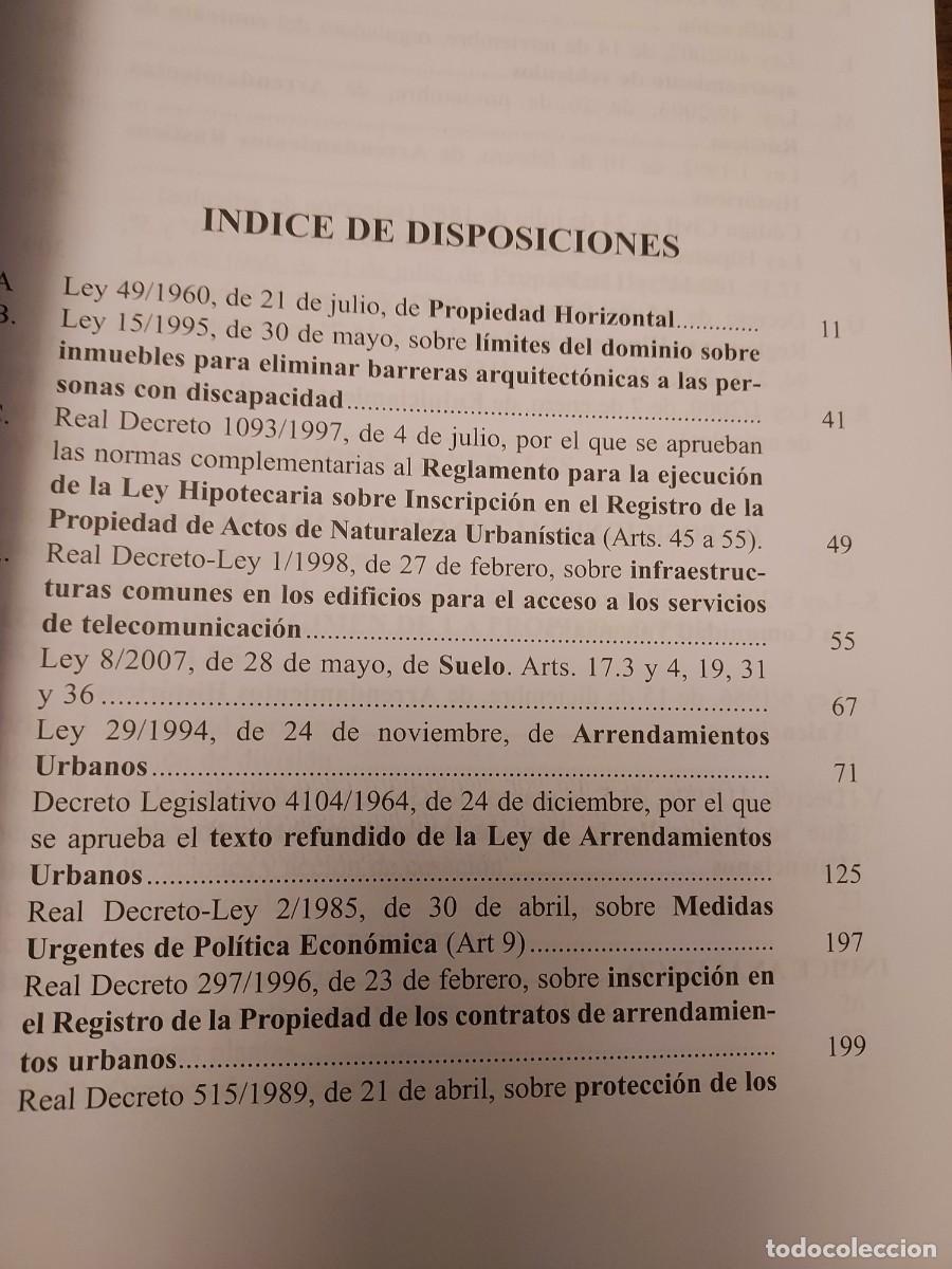 Libros de segunda mano: DISPOSICIONES LEGALES BASICAS SOBRE PROPIEDAD INMOBILIARIA, P. HORIZONTAL, EDIFICACI&Oacute;N ARRENTAMIENTO - Foto 7