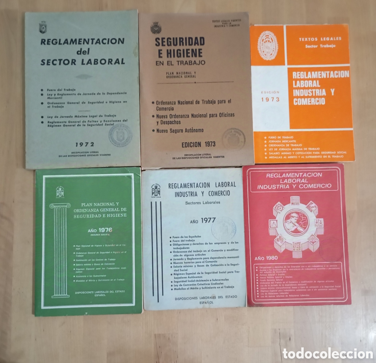 Libros de segunda mano: Reglamentaci&oacute;n sector laboral y seguridad e higiene en el trabajo 1972 73 76 77 y 80. Industria y co