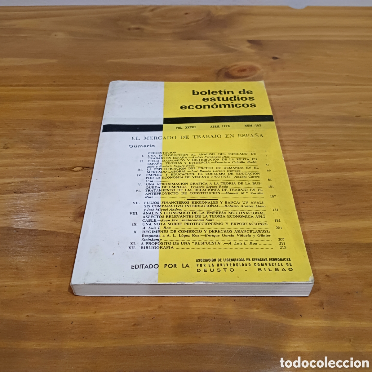 Second hand books: El mercado de trabajo en Espa&ntilde;a Num 103