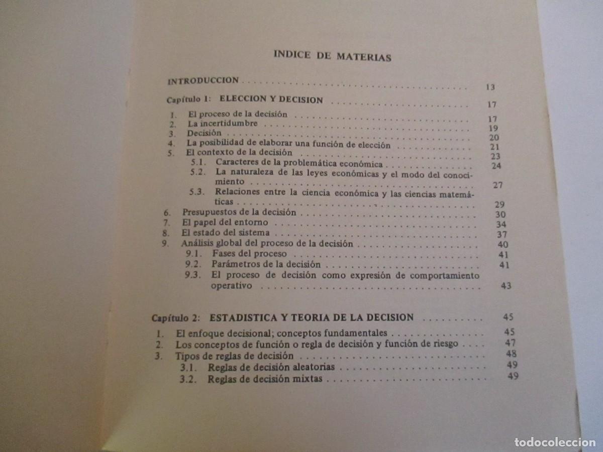 Libros de segunda mano: M. L&Oacute;PEZ CACHERO Teor&iacute;a de la decisi&oacute;n W30946 - Foto 2