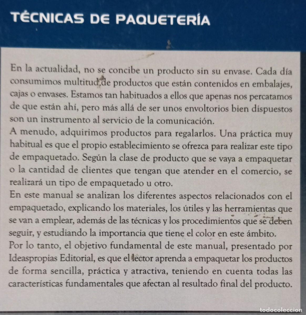 Libros de segunda mano: TECNICAS DE PAQUETERIA - IDEASPROPIAS - Foto 2