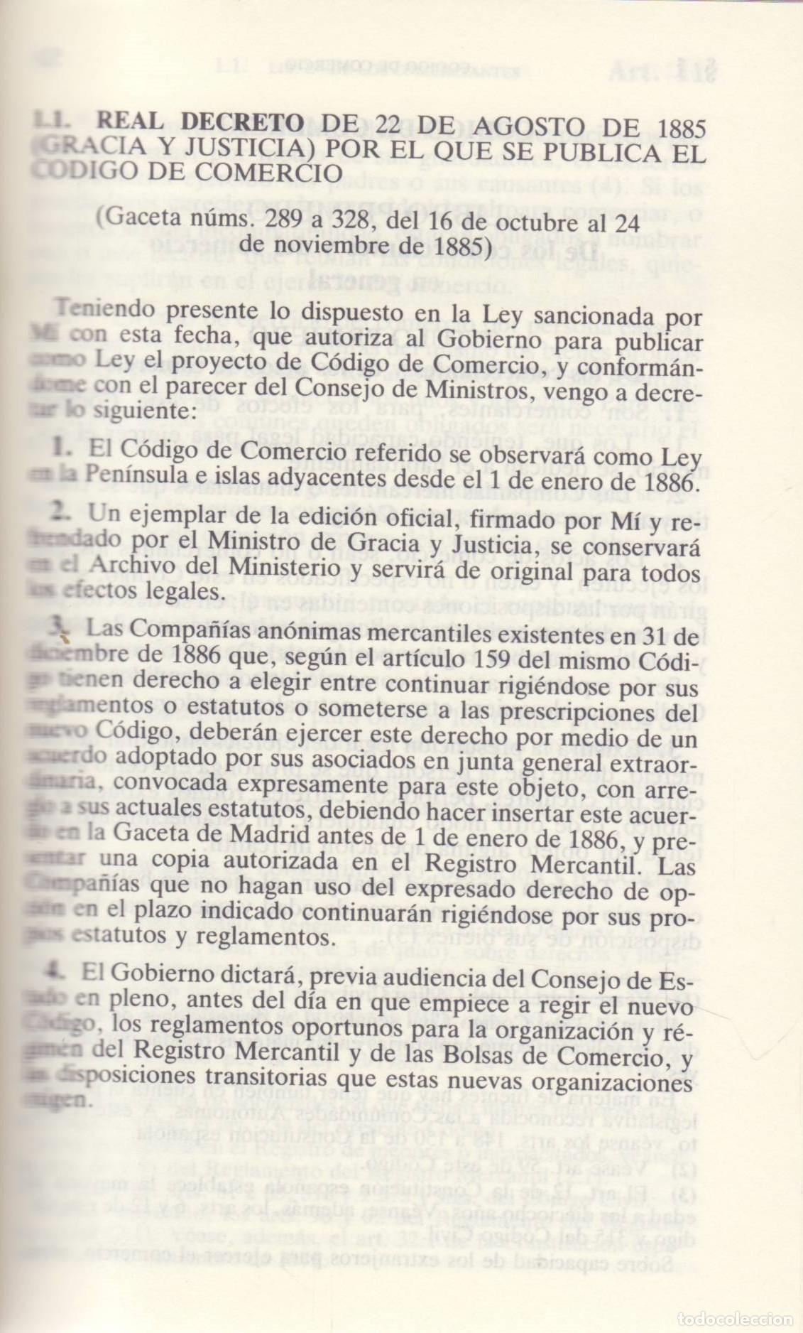 Libros de segunda mano: Codigo de comercio y leyes complementarias - Aparicio Gonzalez, Maria Luisa - Foto 2