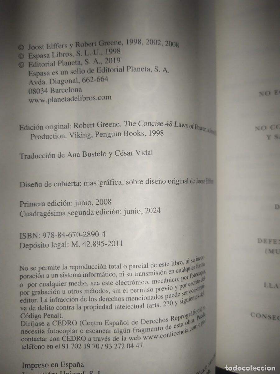Libros de segunda mano: LAS 48 LEYES DEL PODER. EDICI&Oacute;N ABREVIADA - ROBERT GREENE - Foto 2