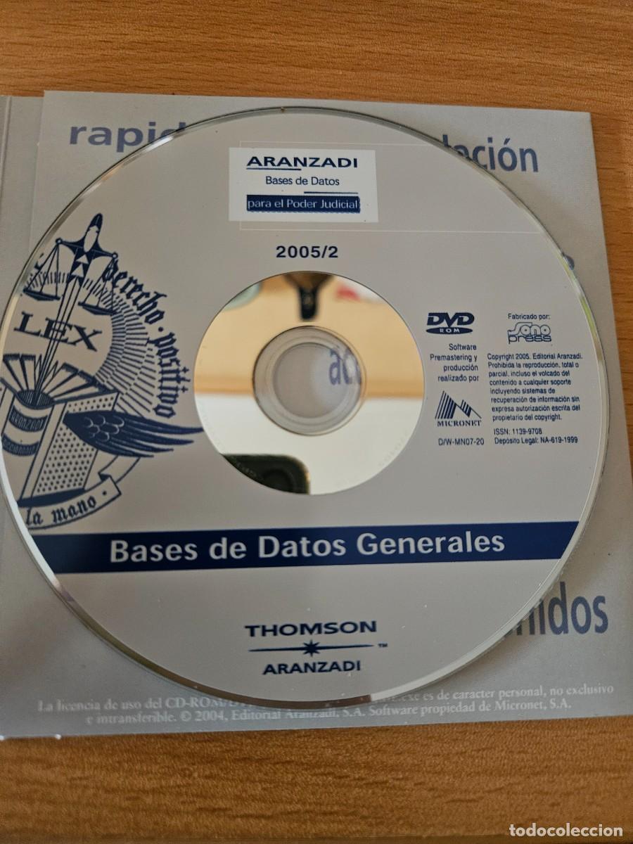 Libros de segunda mano: BASES DE DATOS PARA EL PODER JUDICIAL - 2005/2 Bases de datos generales - Aranzadi - DVD - CGPJ - Foto 4