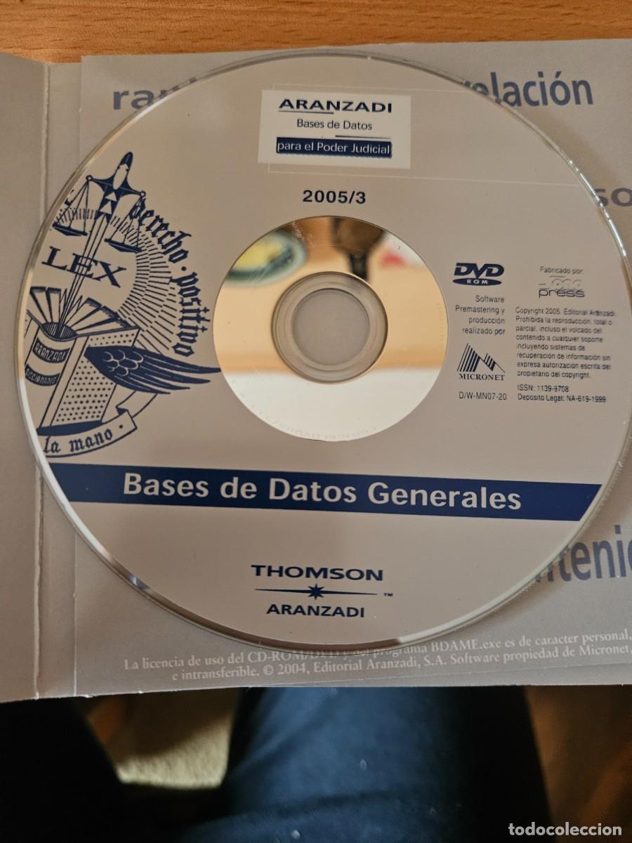 Libros de segunda mano: BASES DE DATOS PARA EL PODER JUDICIAL - 2005/3 Bases de datos generales - Aranzadi - DVD - CGPJ - Foto 4