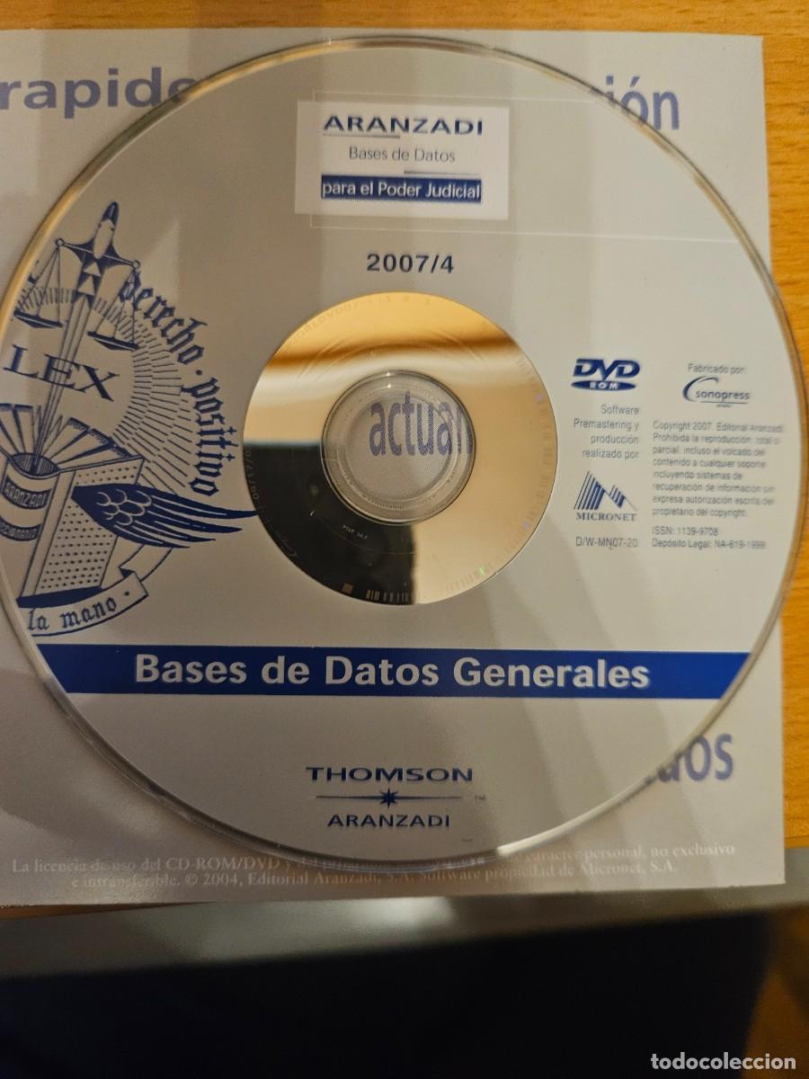 Libros de segunda mano: BASES DE DATOS PARA EL PODER JUDICIAL - 2007/4 Bases de datos generales - Aranzadi - DVD - CGPJ - Foto 4