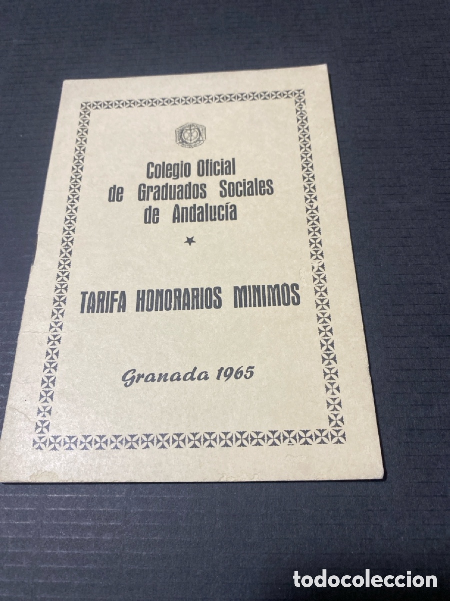 Libri di seconda mano: TARIFA HONORARIOS 1965 GRADUADOS SOCIALES DE ANDALUC&Iacute;A