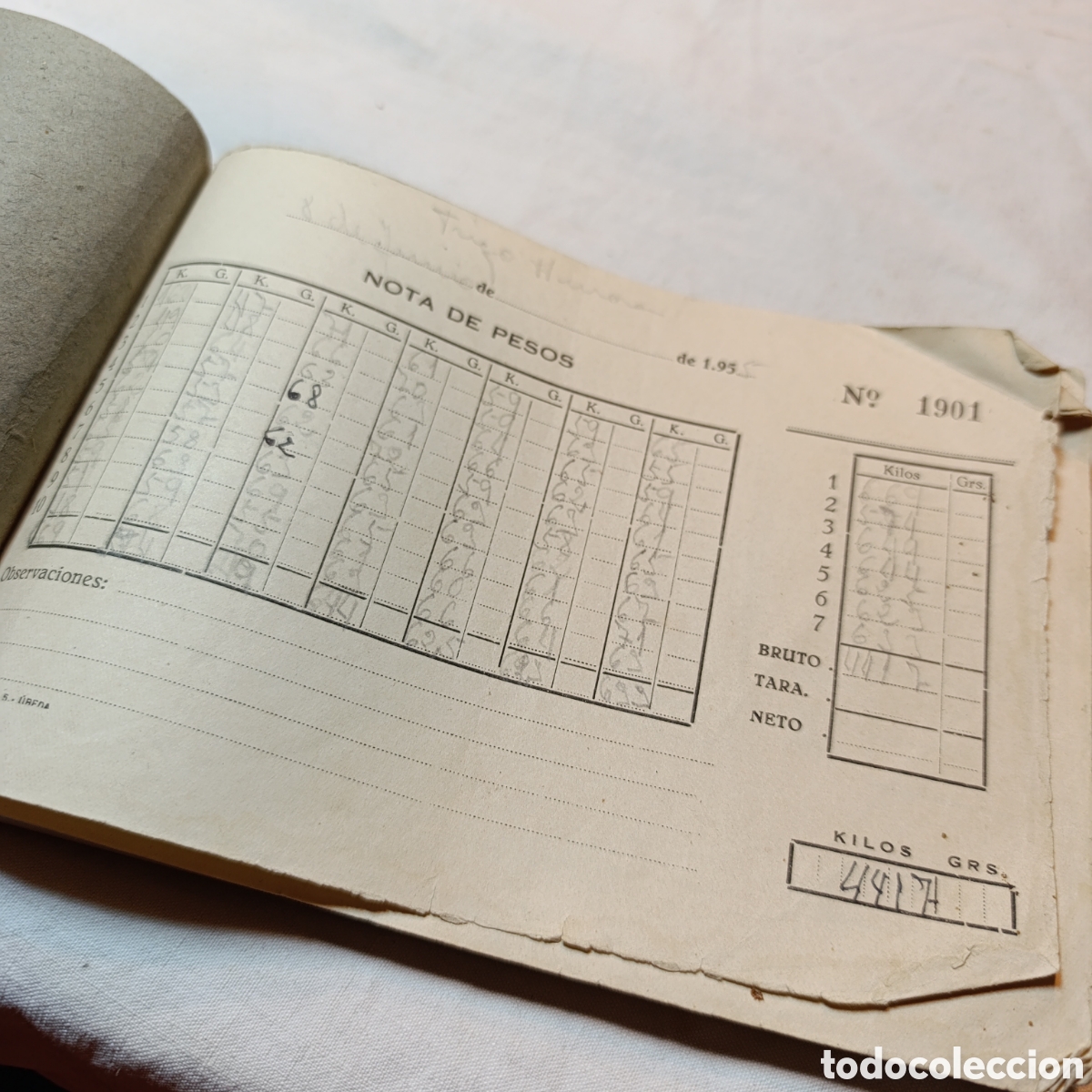 Libros de segunda mano: ANTIGUO TALONARIO DE PESOS,A&Ntilde;O 1955.